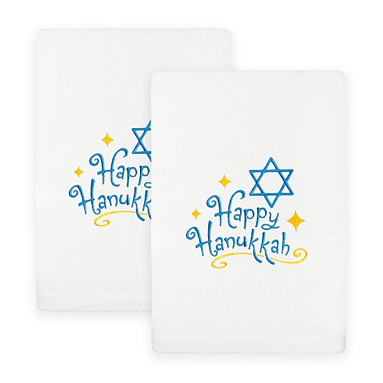 Linum Home Textiles Happy Hanukkah 2-pc. Hand Towel