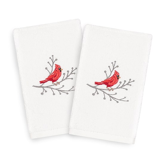 Linum Home Textiles Christmas Cardinal 2-pc. Hand Towel