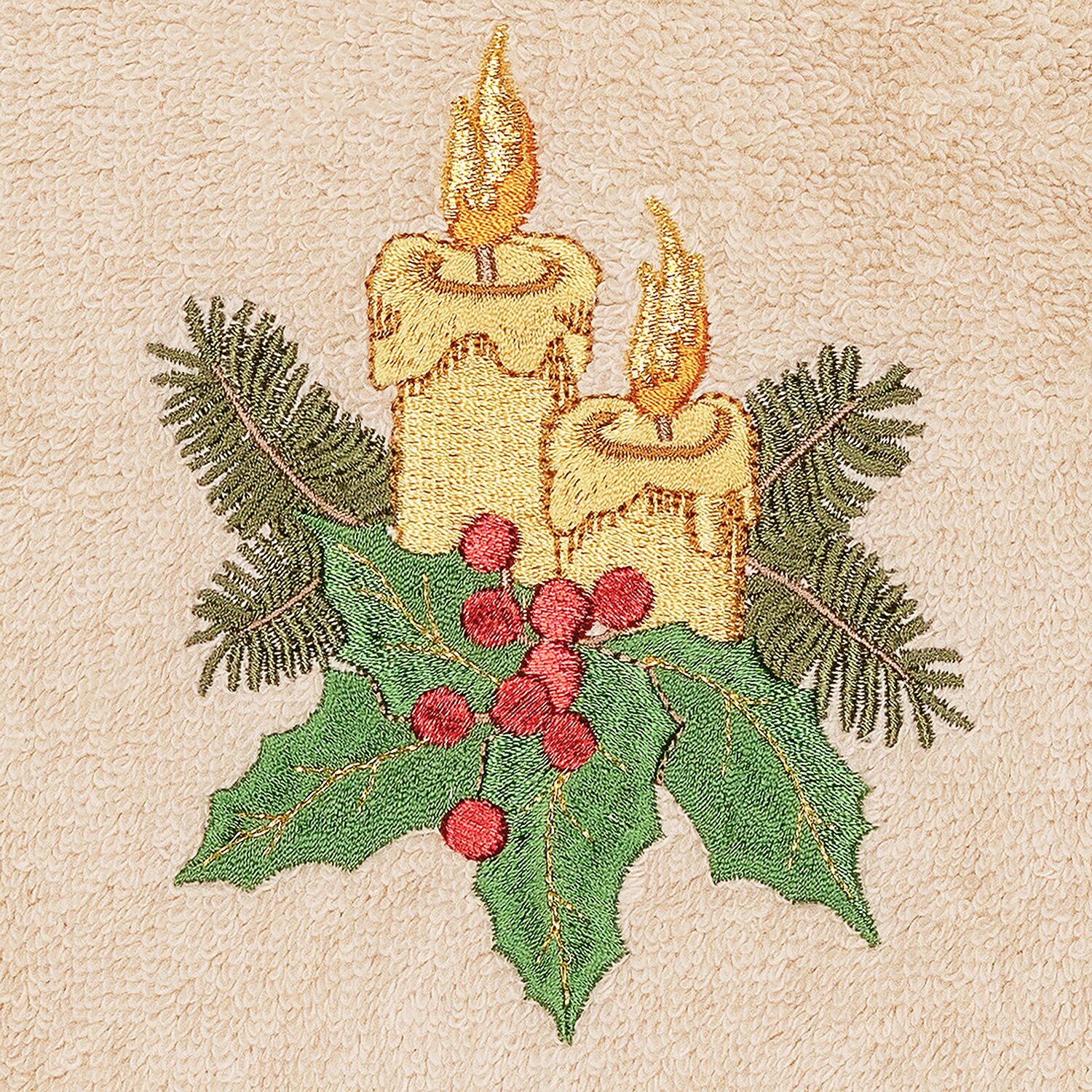 Linum Home Textiles Christmas Candles 2-pc. Hand Towel