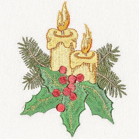 Linum Home Textiles Christmas Candles 2-pc. Hand Towel