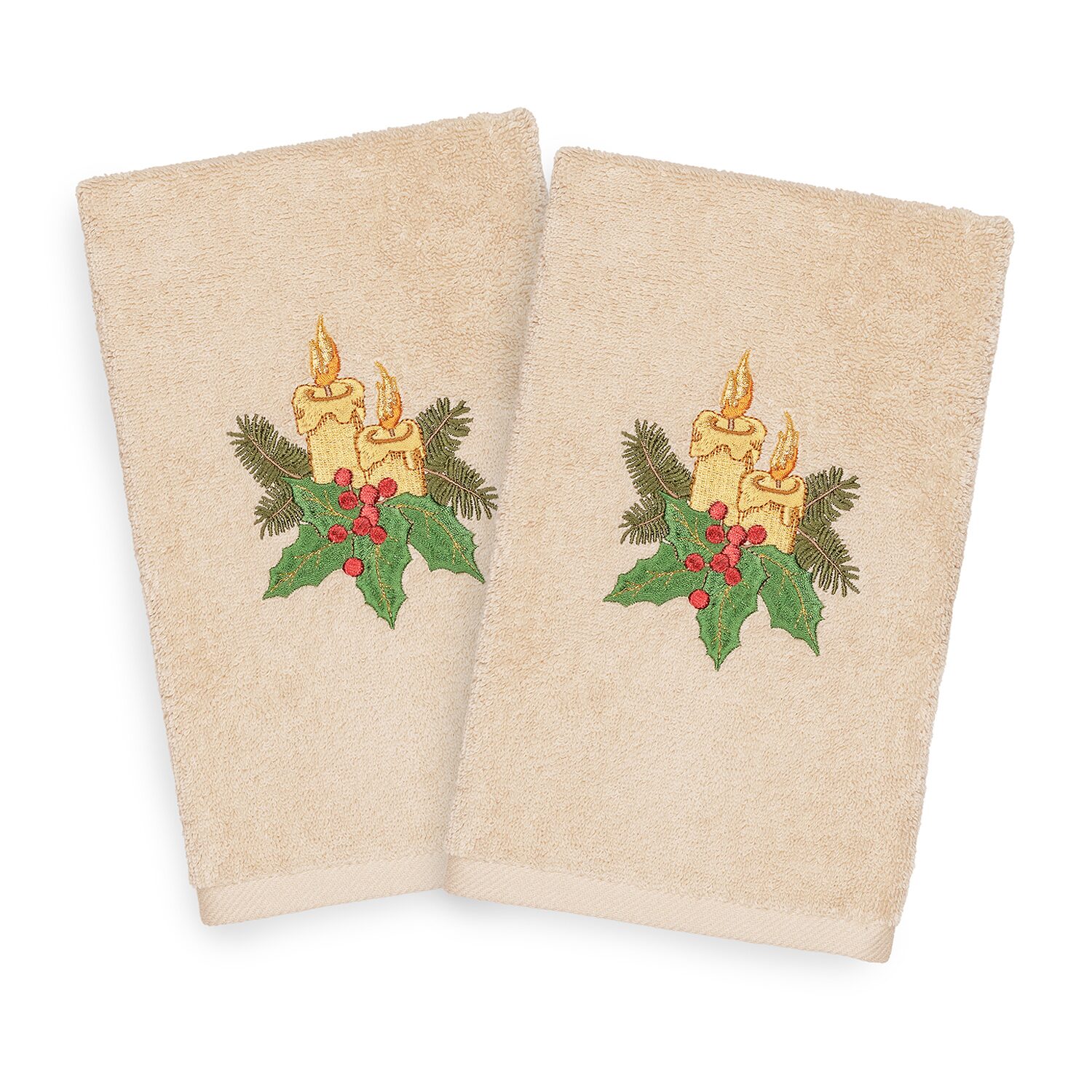 Linum Home Textiles Christmas Candles 2-pc. Hand Towel