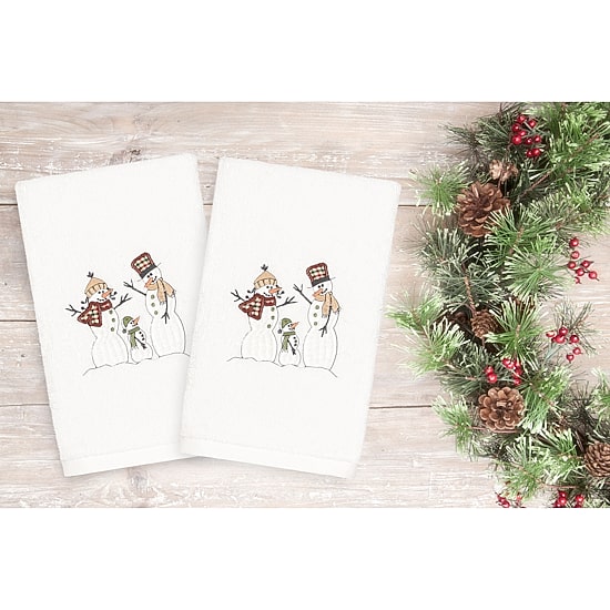 Linum Home Textiles Christmas Snow Family 2-pc. Hand Towel