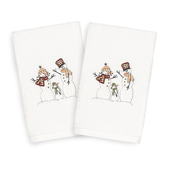 Linum Home Textiles Christmas Snow Family 2-pc. Hand Towel