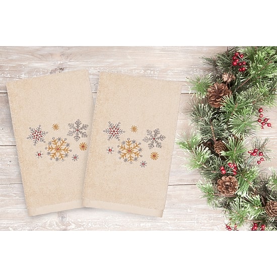 Linum Home Textiles Christmas Snowfall 2-pc. Hand Towel