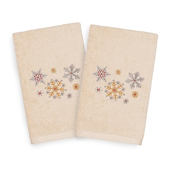 Linum Home Textiles Christmas Snowfall 2-pc. Hand Towel