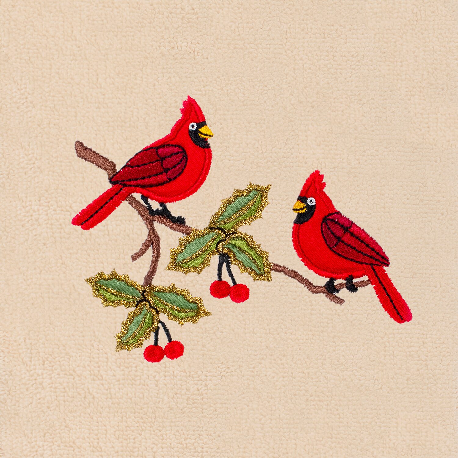 Linum Home Textiles Christmas Red Pair Embroidered 2-pc. Hand Towel