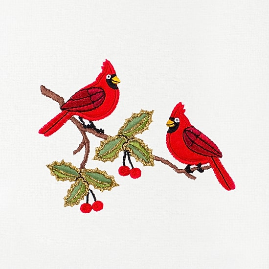 Linum Home Textiles Christmas Red Pair Embroidered 2-pc. Hand Towel