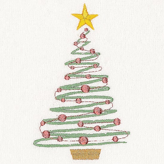 Linum Home Textiles Christmas Tree Embroidered 2-pc. Hand Towel