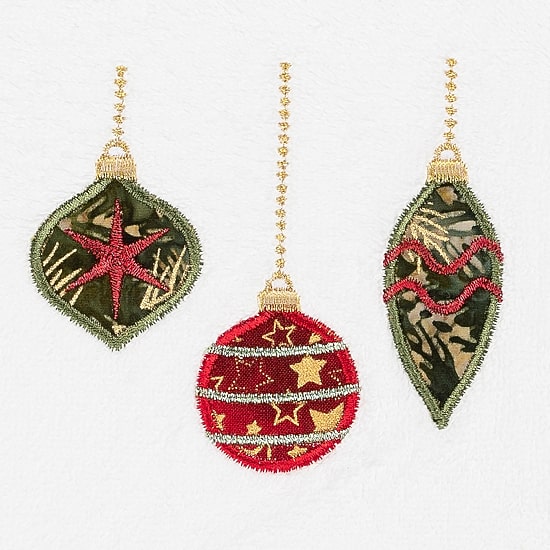Linum Home Textiles Christmas Ornament Embroidered 2-pc. Hand Towel