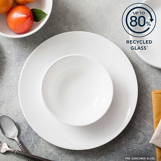 Corelle Shimmering White 32-pc. Glass Dinnerware Set