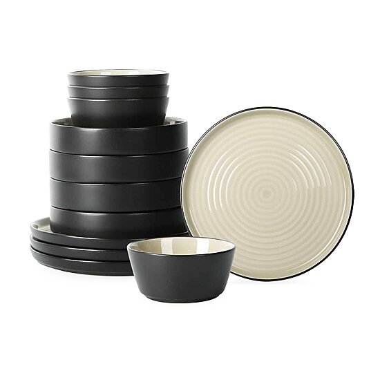 Stone + Lain Elica 12-pc. Stoneware Dinnerware Set