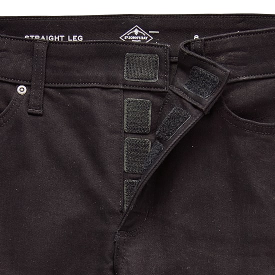 St. John's Bay Womens Mid Rise Adaptive Easy-on + Easy-off Straight Leg Jean