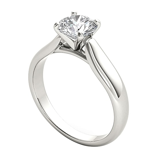 Womens 3/4 CT. Natural White Diamond 14K Gold Round Solitaire Engagement Ring