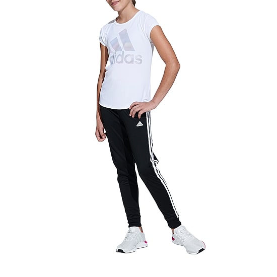 adidas Little Girls Round Neck Short Sleeve Regular Fit Graphic T-Shirt