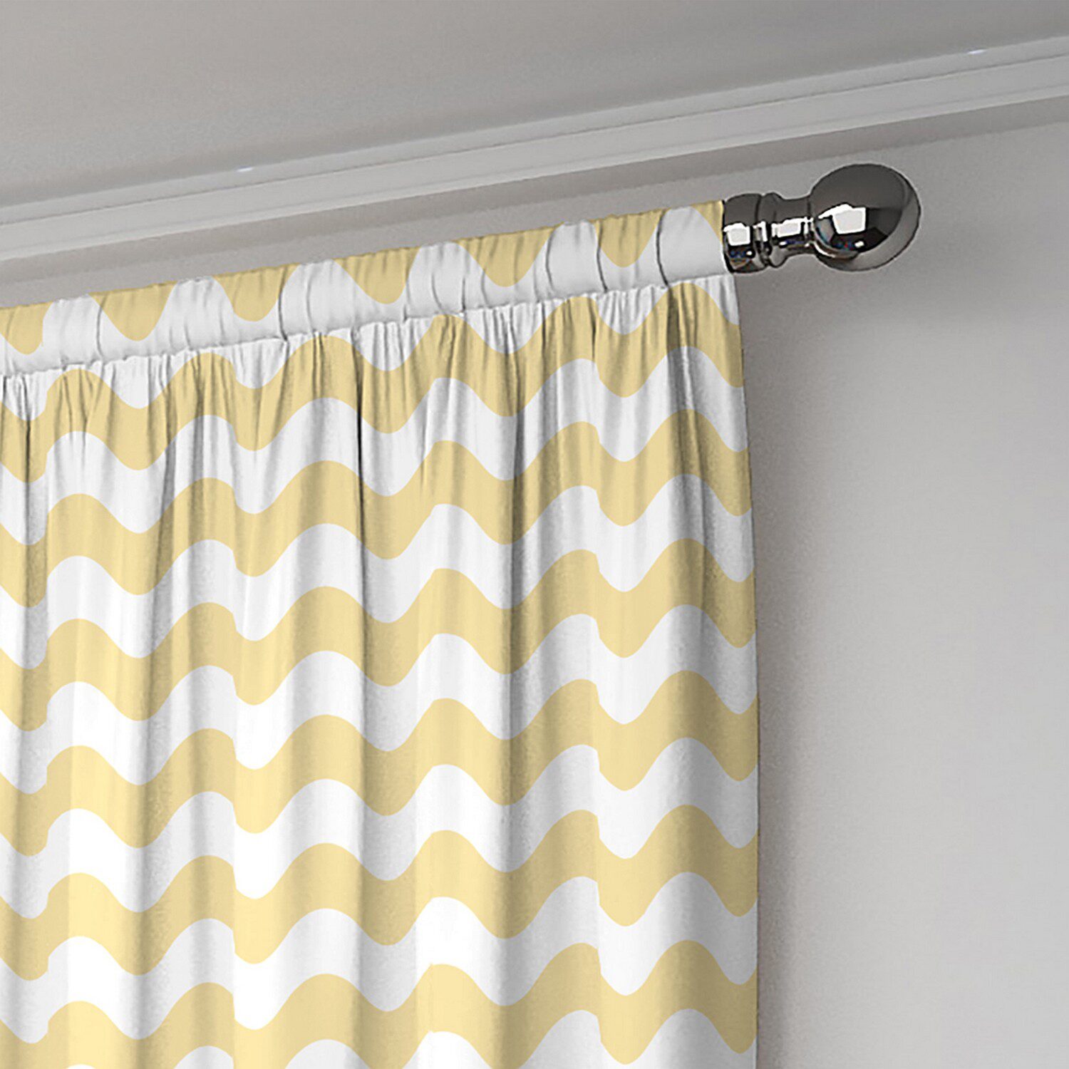 Eclipse Wavy Chevron Rod Pocket Energy Saving Blackout Single Curtain Panel
