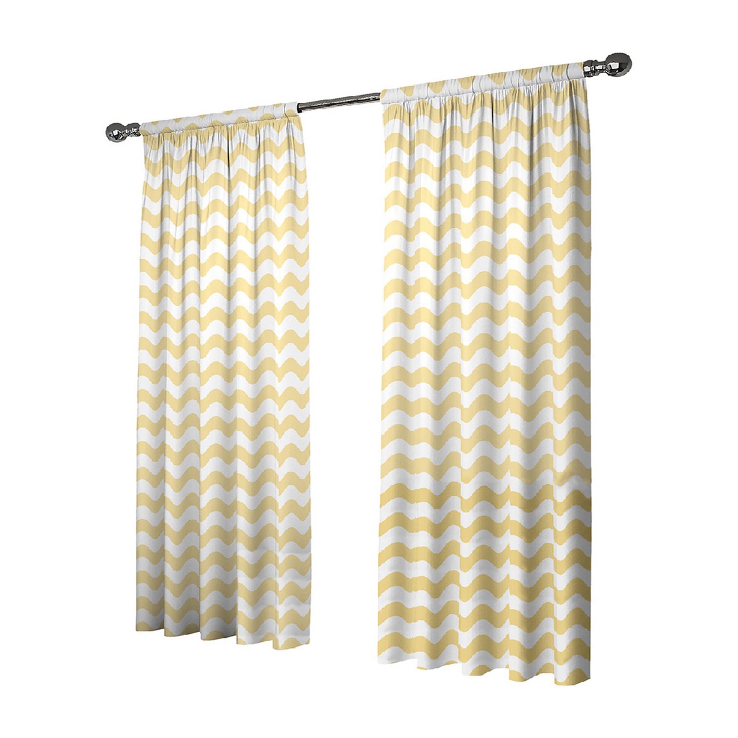 Eclipse Wavy Chevron Rod Pocket Energy Saving Blackout Single Curtain Panel