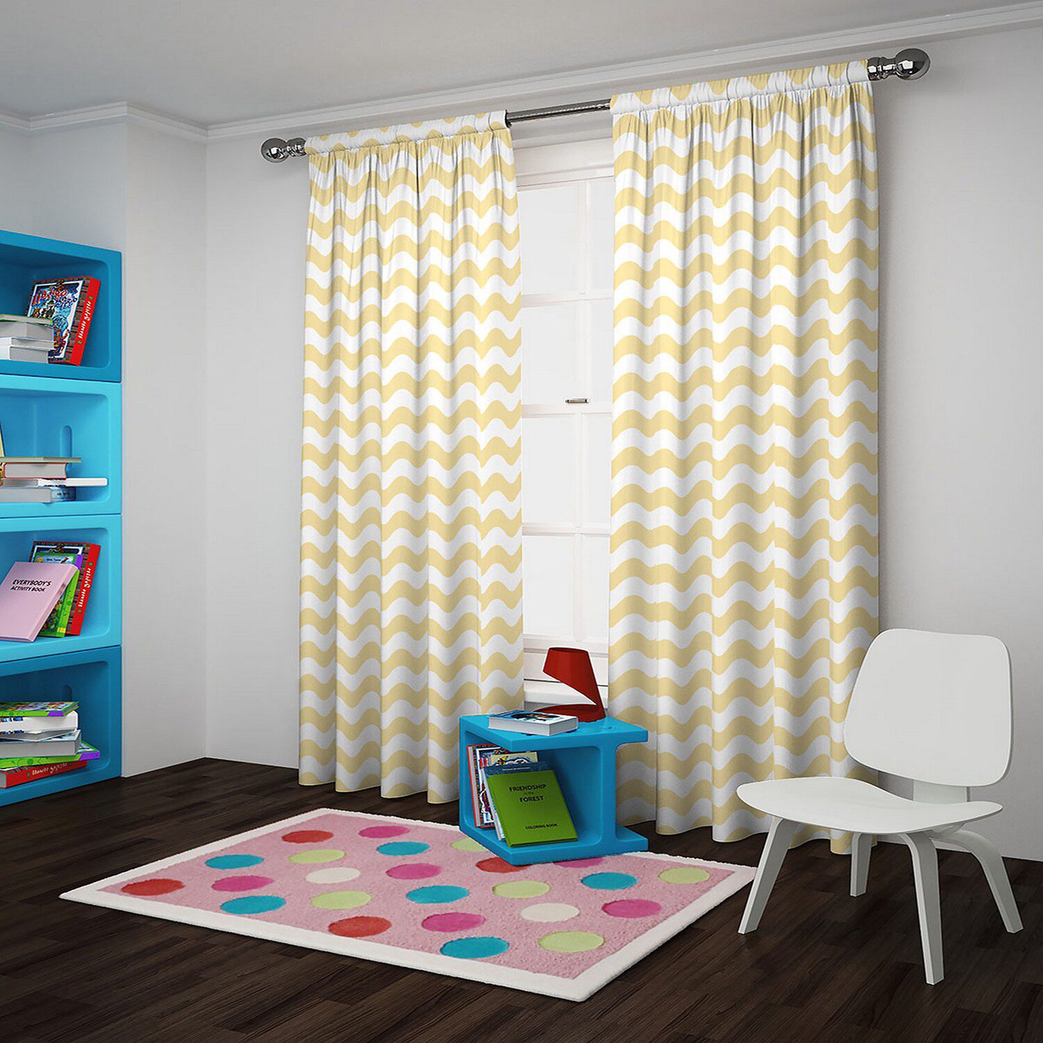 Eclipse Wavy Chevron Rod Pocket Energy Saving Blackout Single Curtain Panel