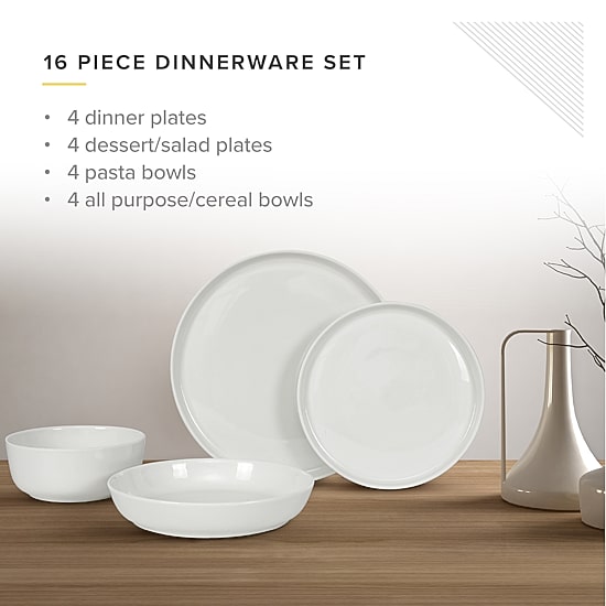 Table 12 Natural White 16-pc. Bone China Dinnerware Set