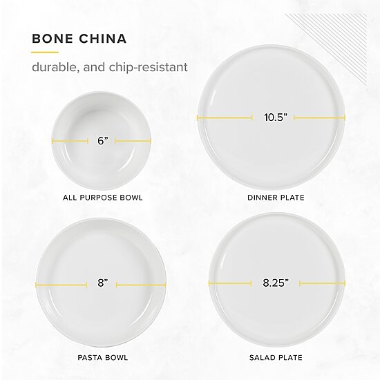 Table 12 Natural White 16-pc. Bone China Dinnerware Set