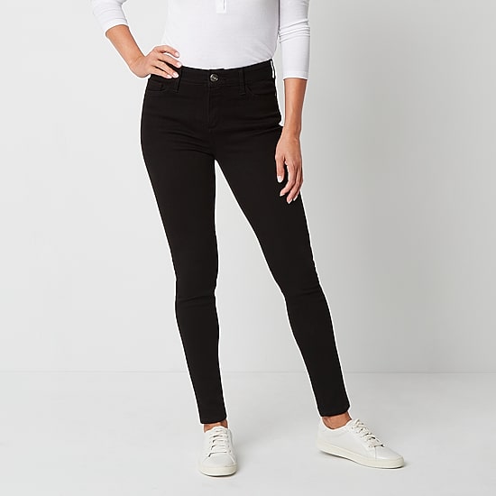 St. John's Bay Womens Mid Rise Secretly Slender Skinny Fit Jean