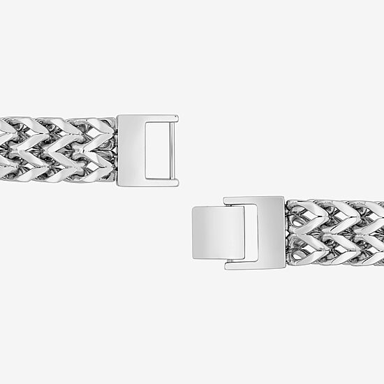 Mens Stainless Steel Solid 8 1/2 Inch Link Bracelet