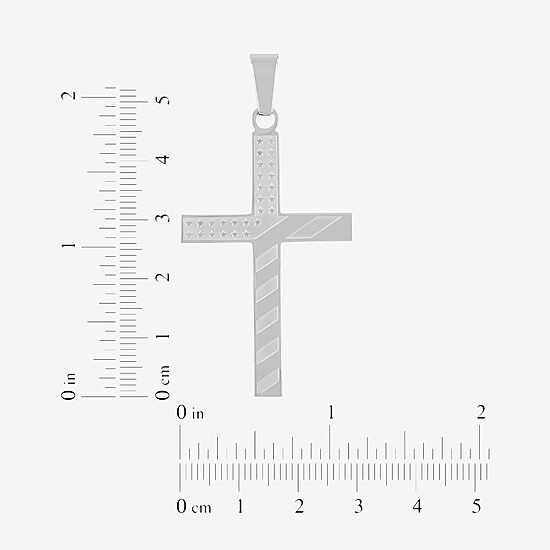 Mens Stainless Steel Cross 24 Inch Pendant Necklace