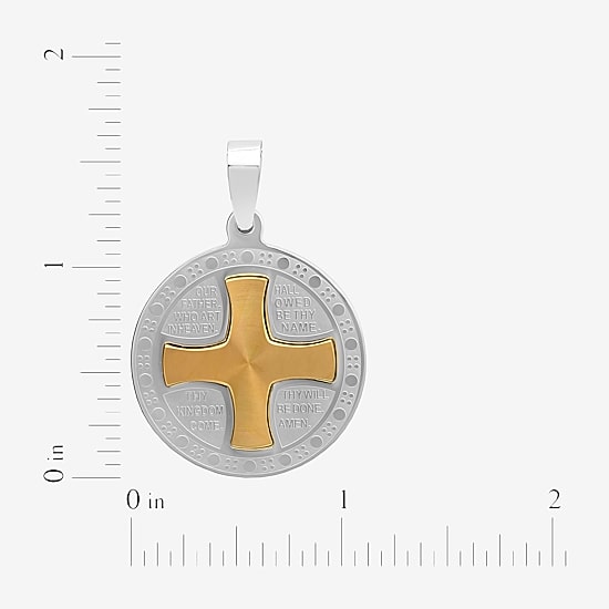 Mens Stainless Steel Circle 24 Inch Pendant Necklace