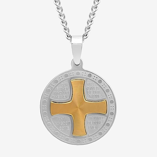 Mens Stainless Steel Circle 24 Inch Pendant Necklace