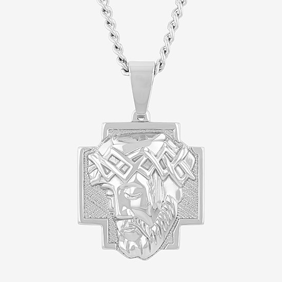 Mens Stainless Steel 24 Inch Pendant Necklace