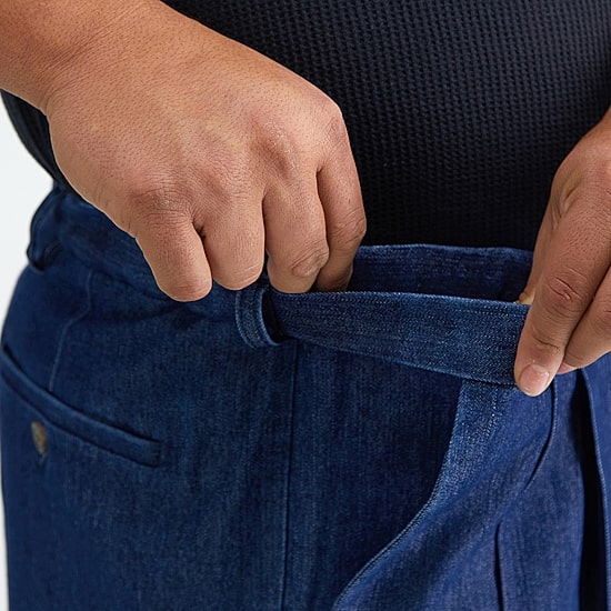 Haggar Stretch Denim Mens Classic Fit Big and Tall Pleated Pant