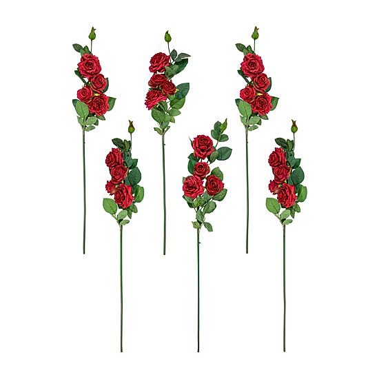 Northlight 35in Set Of 6 Red Real Touch Rose Artificial Floral Sprays 6-pc. Pick