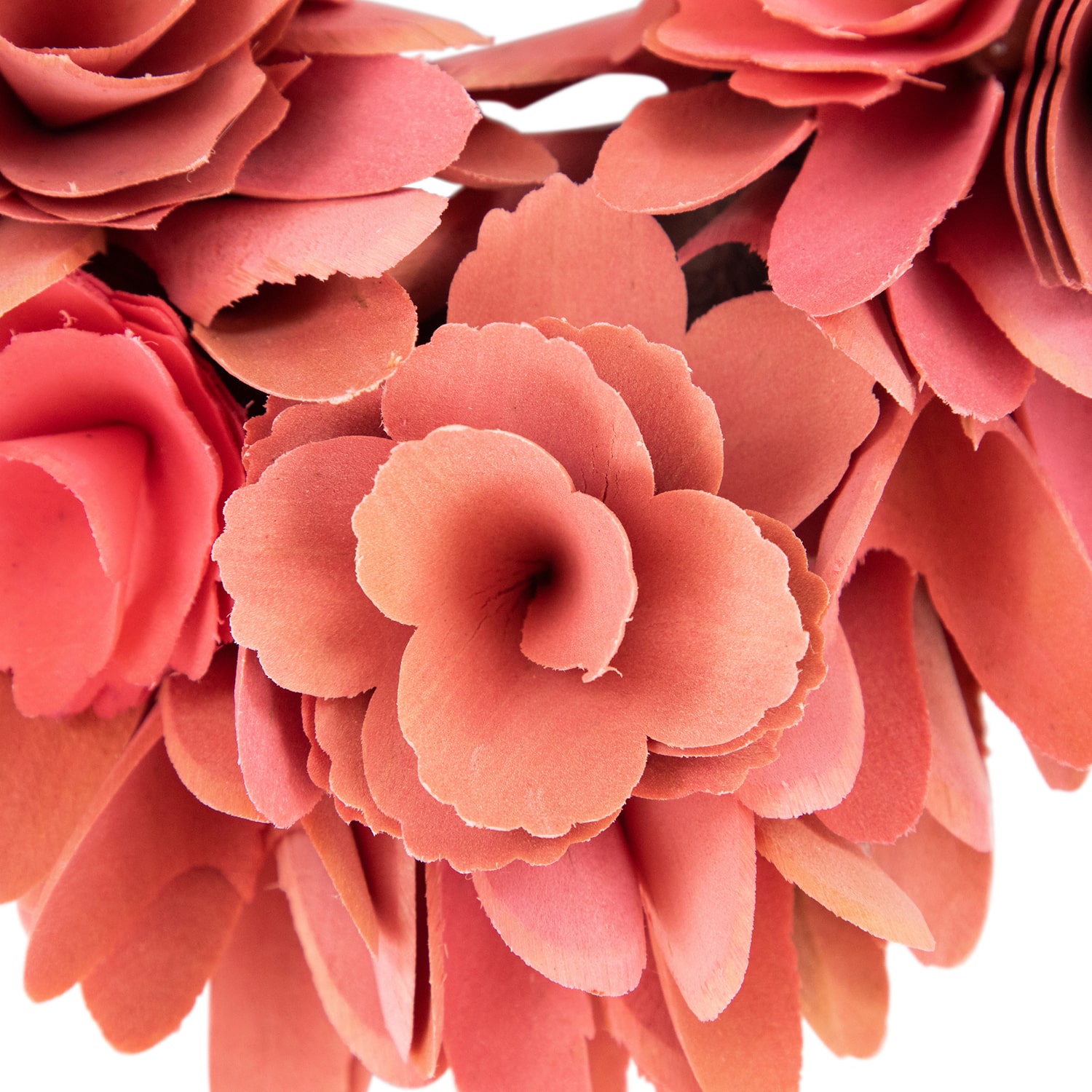 Northlight 14in Salmon Pink Valentine'S Day Wooden Floral Heart Wreath