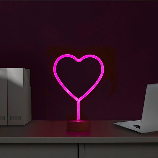 Northlight 11.5in Pink Heart Led Neon Style Lighted Valentines Day Tabletop Decor