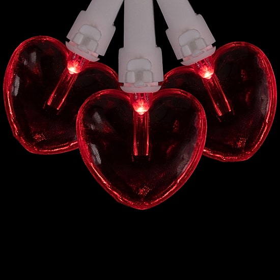 Northlight 20-Count 4.75ft Red Led Mini Hearts Valentine'S Day Wire String Lights