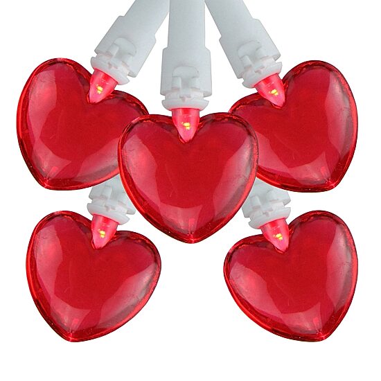 Northlight 20-Count 4.75ft Red Led Mini Hearts Valentine'S Day Wire String Lights