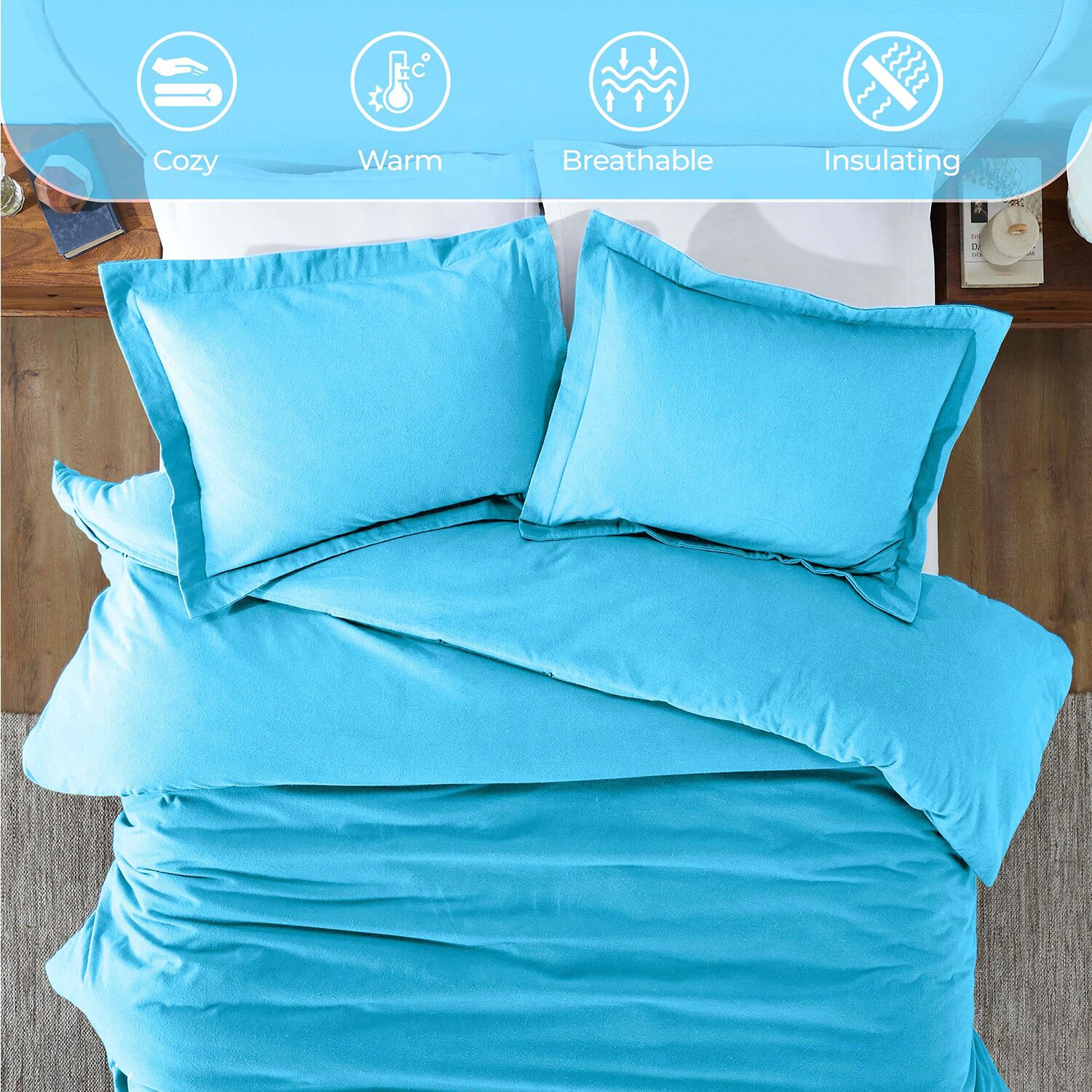 SUPERIOR® Solid Cotton Heavyweight Warm Reversible Duvet Cover