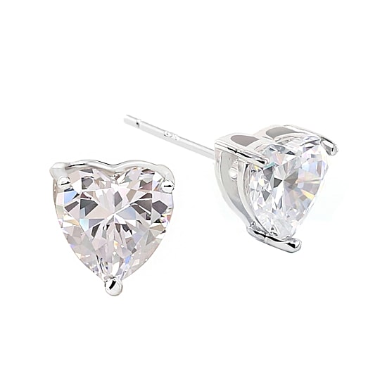 DiamonArt® Sterling Silver Heart Cubic Zirconia Stud Earrings 