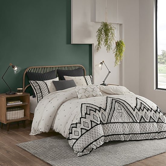 INK+IVY Marta 3 Piece Flax and Cotton Blended Duvet Cover Set