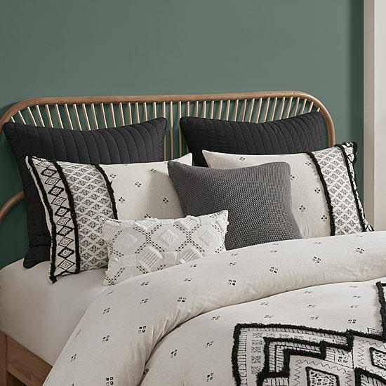 INK+IVY Marta 3 Piece Flax and Cotton Blended Duvet Cover Set