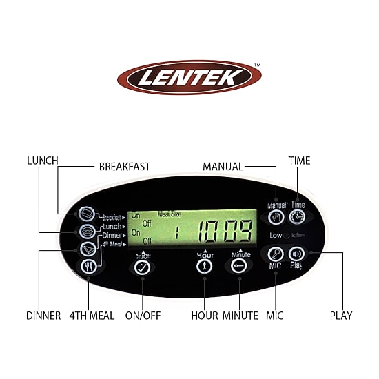 Lentek Programmable Five Meal Pet Dish with Voice Message