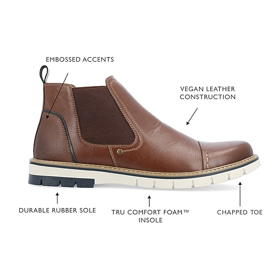 Vance Co Mens Waylon Flat Heel Chelsea Boots