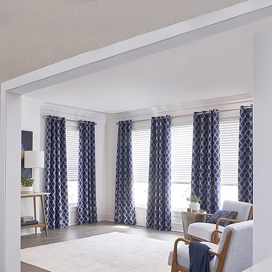 Max Blackout Prescott Grommet Top Embroidered 100% Blackout Single Curtain Panel