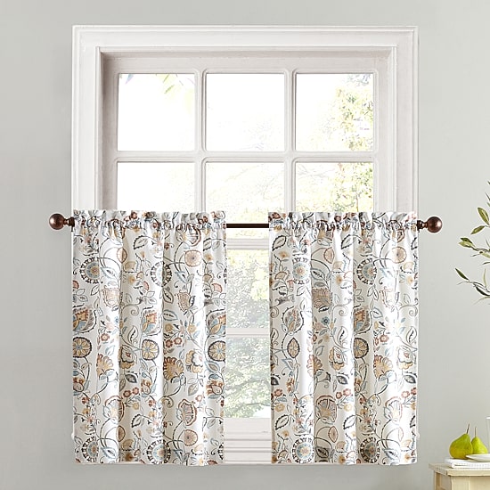 No 918 Signy Jacobean Pattern 2-pc. Rod Pocket Window Tier