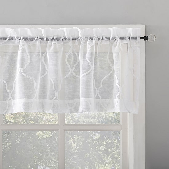 No 918 Allerton Embroidered Trellis 2-pc. Rod Pocket Window Tier