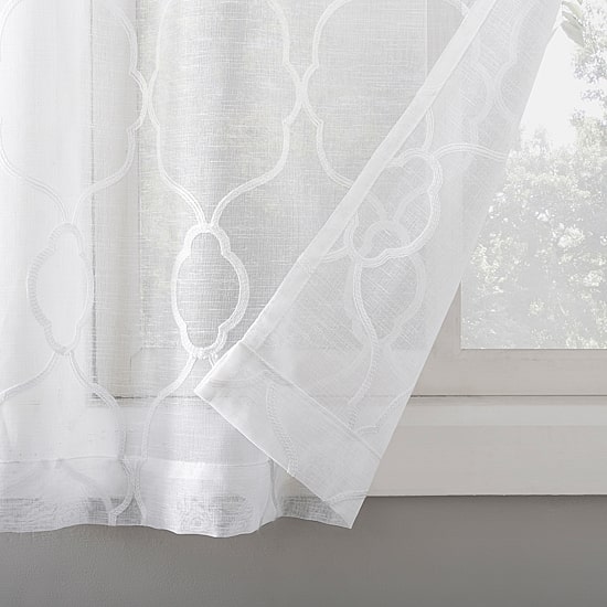 No 918 Allerton Embroidered Trellis 2-pc. Rod Pocket Window Tier