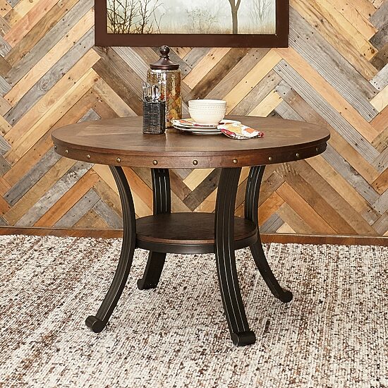 Linon Firview Round Wood-Top Dining Table