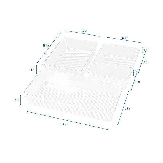 Home Expressions 4-pc. Single Compartment Drawer Storage