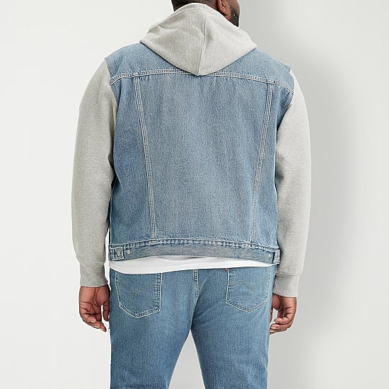 Levi's® Big and Tall Hybrid Hoody Trucker Mens Hooded Lightweight Denim Jacket