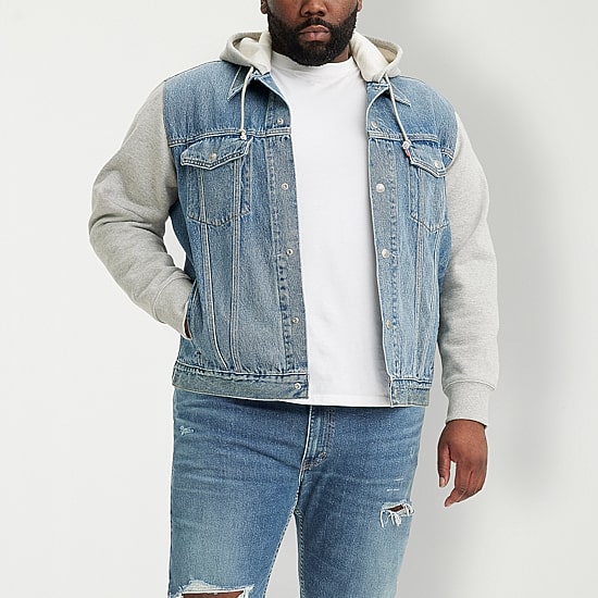 Levi's® Big and Tall Hybrid Hoody Trucker Mens Hooded Lightweight Denim Jacket