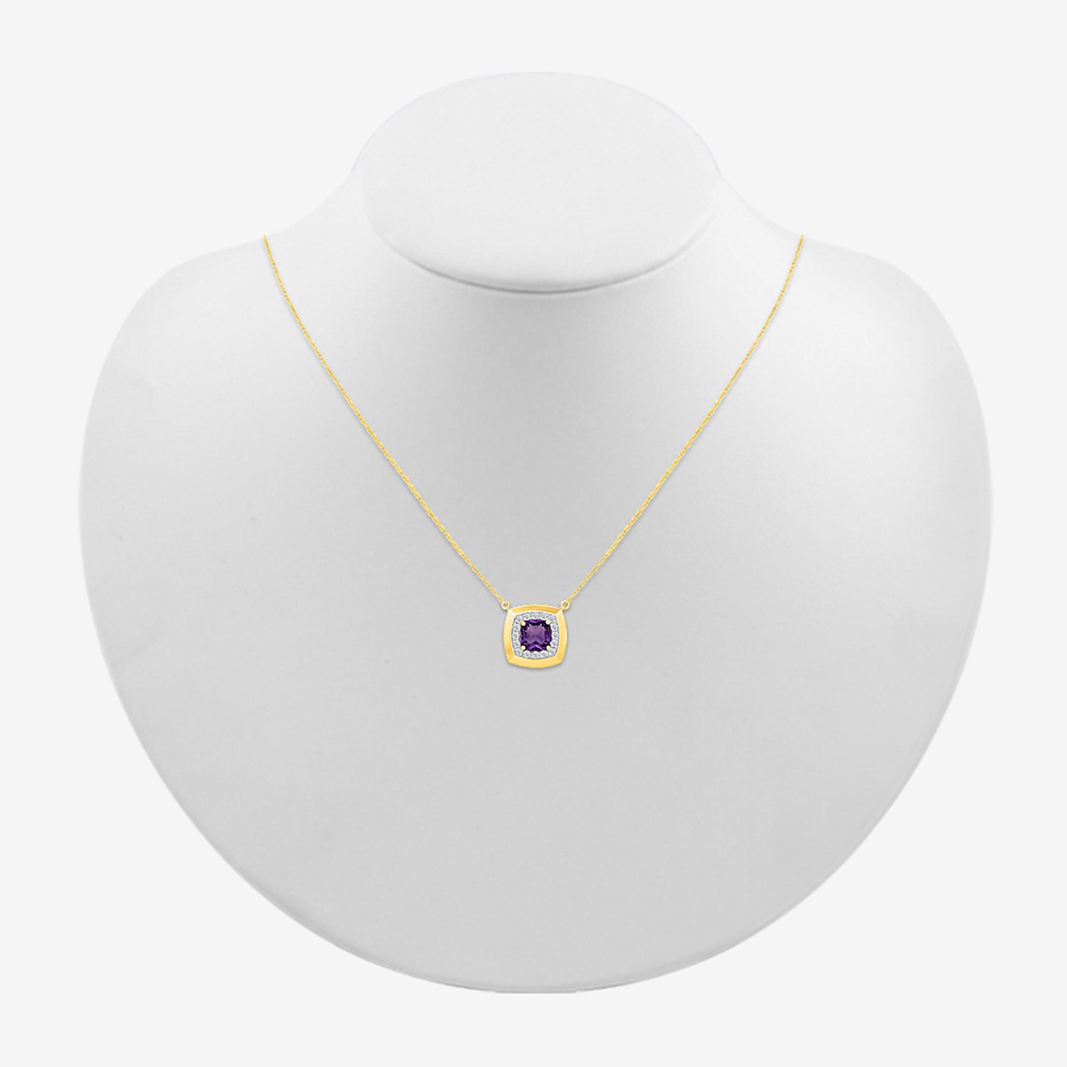 Womens Purple Amethyst Sterling Silver 17 1/2 Inch Locket Necklace